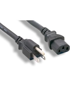 Cablelera North American Standard Power Cord, NEMA5-15P to IEC320 C13, 18AWG, 10A 125V (ZWACPCA1-12)