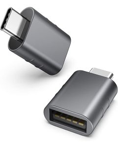 USB C to USB 3.0 Adapter Pack of 2 USB C Male to USB 3.0 Female Adapter Compatible with MacBook Pro 2021 iMac iPad Mini 6/Pro MacBook Air 2022 and Other Type C or Thunderbolt 4/3 Devices Space Grey