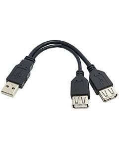 FireAnt 20cm USB 2.0 A Male Plug to 2 Dual USB A Female Jack Y Splitter Hub Adapter Extension Cable