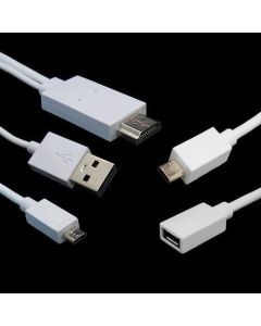 PCATEC Colorful Micro USB 5Pin & 11Pin MHL to HDMI 1080P HDTV AV Cable Adapter for Android Phone Galaxy Note3 2 S5 S4S3 S2 S1 (White)
