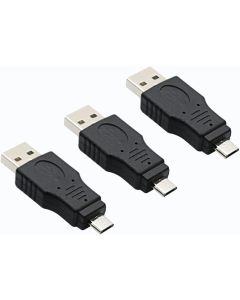 rgzhihuifz USB 2.0 Adapter A Male to Micro Male Black (3 Pack) USB a Male to Micro Male Adaptor