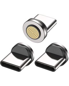 AUFU 60W/100W Type C 9 Pin Magnetic Connector/Tip/Heads 3 Pack 360 Rotating Magnetic Phone Adapter Connector for USB C
