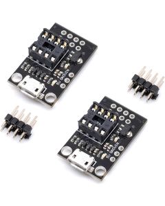 Oiyagai 2pcs Pluggable Development Board for ATtiny13A/ATtiny25/ATtiny45/ATtiny85 Programming Editor Micro USB Power Connector
