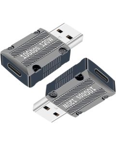 USB C to USB Adapter 2PCS-Fast Charging & Data Transfer,Compatible for lPhone,Samsung Galaxy,lPad,USB Hub& More,Zinc Alloy USB-A to USB-C Adapter,USB C Female to USB Male Adapter (Gery)