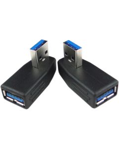 JINHEZO USB 3.0 Vertical Male to Female Adapter Left Angle and Right Angle Adapter