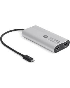 Plugable Thunderbolt 3 to HDMI Dual Output Display Adapter for Thunderbolt 3 Windows Systems (Windows Only, Not Mac Compatible, Supports Two Monitors up to 4K@30Hz)