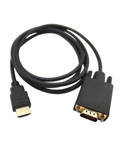 HDMI to VGA Adapter Cable, Haokiang 6ft/1.8m Gold-Plated 1080P HDMI Male to VGA Male Active Video Converter Cord Support Notebook PC DVD Player Laptop HDTV to D-SUB HD 15 Pin VGA Monitors Projector