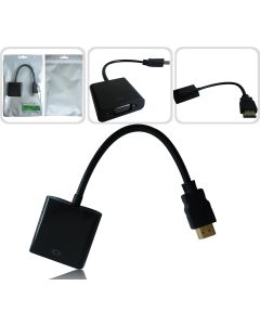 Tgom Hdmi to VGA M/f Active Adapter Converter for Pc Laptop Notebook Hd DVD in Black